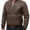 Men Brown Premium Genuine Leather Bomber Jacket - Classic Rib Knit Baseball Collar Real Sheepskin Slim Fit Casual Smart Sleek Coat Men