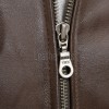 Men Brown Premium Genuine Leather Bomber Jacket - Classic Rib Knit Baseball Collar Real Sheepskin Slim Fit Casual Smart Sleek Coat Men