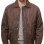 Men Distressed Brown Genuine Leather Jacket - Classic Shirt Collar Aviator Flight Bomber Premium Real Sheepskin Casual Outerwear Coat Men
