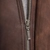Men Distressed Brown Genuine Leather Jacket - Classic Shirt Collar Aviator Flight Bomber Premium Real Sheepskin Casual Outerwear Coat Men