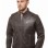 Men Dark Brown Premium Genuine Leather Jacket - Cafe Racer Biker Ribbed Padded Shoulders Slim Fit Real Sheepskin Casual Moto Coat Men