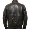 Men Black Premium Genuine Leather Bomber Jacket - Utility Flight Sleeve Pocket Low Band Stand Collar Sleek Premium Real Sheepskin Coat Men