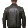 Men Black Premium Genuine Leather Jacket - Classic Shirt Collar Bomber Real Sheepskin Casual Flight Outerwear Elegant Minimalist Coat Men