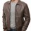 Men Brown Premium Genuine Leather Jacket - Classic Shirt Collar Bomber Real Sheepskin Casual Flight Outerwear Mid-Brown Elegant Coat Men