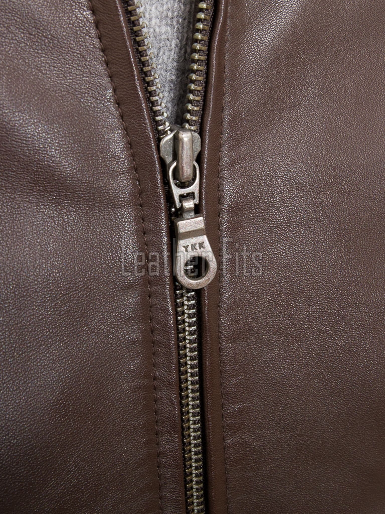 Men Brown Premium Genuine Leather Jacket - Classic Shirt Collar Bomber Real Sheepskin Casual Flight Outerwear Mid-Brown Elegant Coat Men