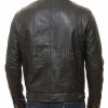 Men Dark Brown Premium Genuine Leather Jacket - Classic Cafe Racer Moto High Stand Collar Urban Sleek Road Stripped Real Sheepskin Coat Men