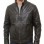 Men Dark Brown Premium Genuine Leather Jacket - Classic Cafe Racer Moto High Stand Collar Urban Sleek Road Stripped Real Sheepskin Coat Men