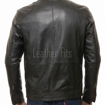 Men Black Premium Genuine Leather Jacket - Multi-Pocket Biker Moto Cafe Racer Snap Tab Collar Real Sheepskin Zipper Cuffs Outerwear Coat Men