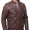 Men Maroon Distressed Premium Genuine Leather Jacket - Vintage Biker Moto Cafe Racer Multi-Pocket Snap Tab Collar Real Sheepskin Coat Men