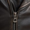 Men Antique Distressed Brown Biker Jacket - Vintage Style Asymmetrical Real Leather Moto Coat with Side Buckle Adjusters Premium Outerwear