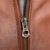 Men Tan Distressed Premium Genuine Leather Quilted Biker Cafe Racer Jacket