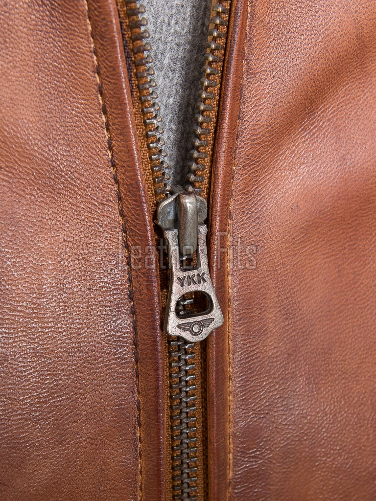 Men Tan Distressed Premium Genuine Leather Quilted Biker Cafe Racer Jacket