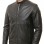 Men Black Leather Jacket - Vintage Cafe Racer Moto Biker Premium Real Sheepskin Padded Shoulder Slim Fit Zip Coat Men Sleek Outerwear