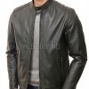 Men Black Leather Jacket - Vintage Cafe Racer Moto Biker Premium Real Sheepskin Padded Shoulder Slim Fit Zip Coat Men Sleek Outerwear
