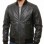 Men Black Leather Bomber Jacket - Vintage Flight Moto Biker Premium Real Sheepskin Padded Shoulder Rib-Knit Slim Fit Zip Coat Men Outerwear