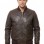 Men Brown Leather Bomber Jacket - Vintage Flight Moto Biker Premium Real Sheepskin Padded Shoulder Rib-Knit Slim Fit Zip Coat Men Outerwear