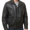 Men Black Leather Bomber Jacket - Vintage Multi-Pocket Pilot Moto Flight Premium Real Sheepskin High Funnel Neck Casual Zip Coat Men Outerwear