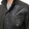 Men Black Leather Bomber Jacket - Vintage Multi-Pocket Pilot Moto Flight Premium Real Sheepskin High Funnel Neck Casual Zip Coat Men Outerwear