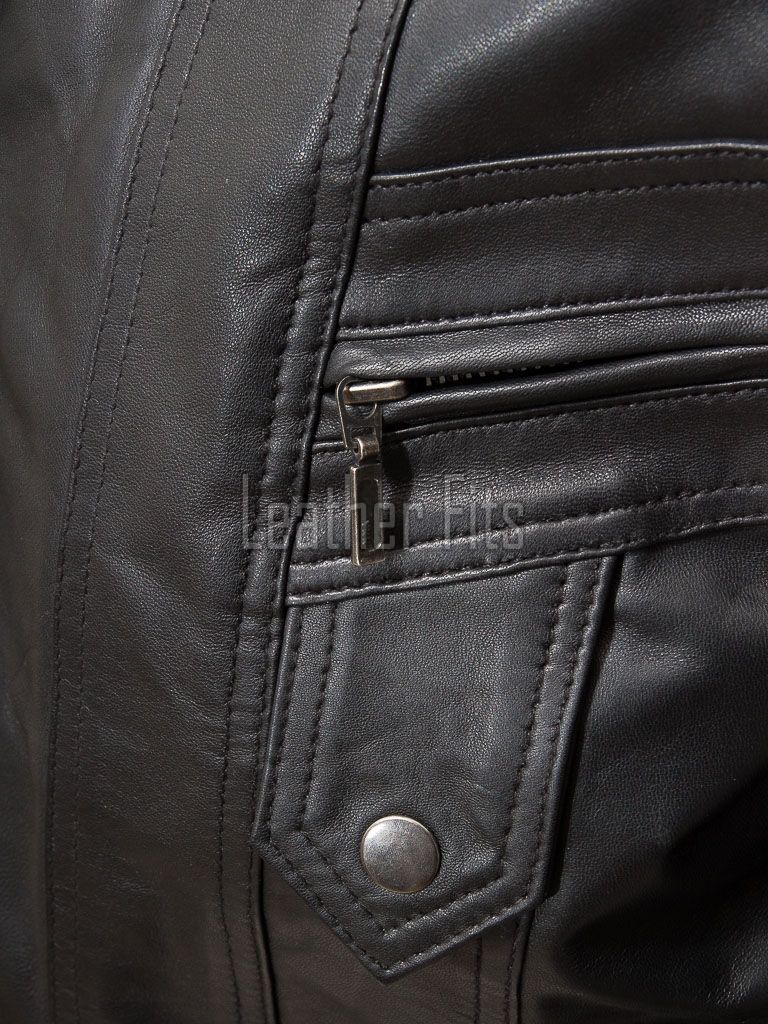 Men Black Leather Bomber Jacket - Vintage Multi-Pocket Pilot Moto Flight Premium Real Sheepskin High Funnel Neck Casual Zip Coat Men Outerwear