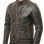 Men Distressed Brown Genuine Leather Vintage Cafe Racer Biker Jacket
