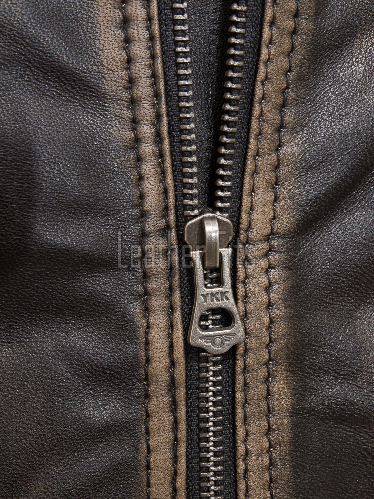 Men Distressed Brown Genuine Leather Vintage Cafe Racer Biker Jacket