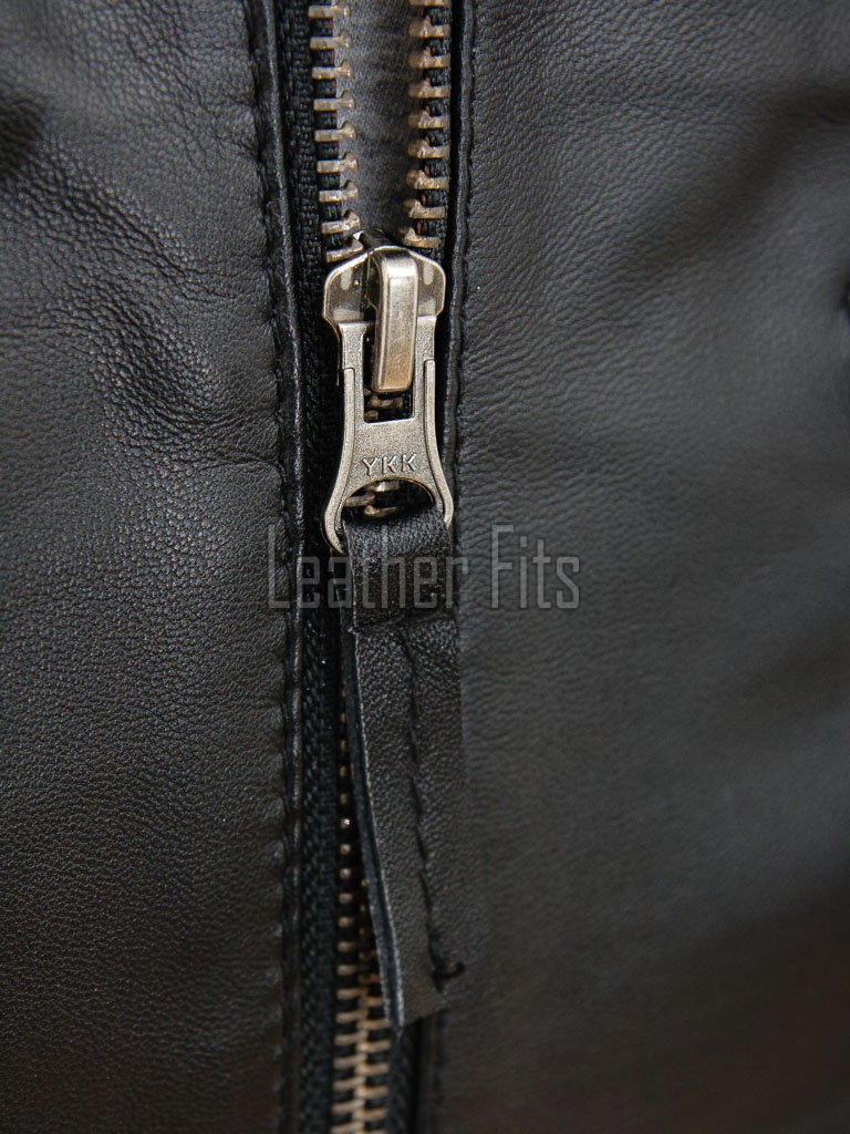 Men Black Leather Biker Jacket - Moto Cafe Racer Premium Real Sheepskin Multi-Zip Padded Shoulder Ribbed Waist Casual Zip Coat Men Outerwear