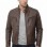 Men Antique Brown Leather Jacket - Vintage Moto Cafe Racer Premium Real Sheepskin Ribbed Shoulder Padded Waist Zip Coat Men Outerwear