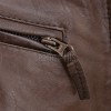 Men Antique Brown Leather Jacket - Vintage Moto Cafe Racer Premium Real Sheepskin Ribbed Shoulder Padded Waist Zip Coat Men Outerwear