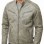 Men Distressed Gray Leather Jacket - Vintage Moto Cafe Racer Premium Real Sheepskin Ribbed Shoulder Padded Waist Zip Coat Men Outerwear