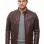 Men Oxblood Leather Biker Jacket - Vintage Burgundy Moto Cafe Racer Premium Real Sheepskin Ribbed Shoulder Padded Waist Zip Coat Men Outerwear