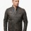 Men Dark Brown Leather Jacket - Vintage Moto Cafe Racer Premium Real Sheepskin Ribbed Shoulder Padded Waist Charcoal Zip Coat Men Outerwear