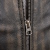 Men Dark Brown Leather Jacket - Vintage Moto Cafe Racer Premium Real Sheepskin Ribbed Shoulder Padded Waist Charcoal Zip Coat Men Outerwear