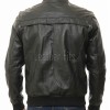 Men Black Leather Bomber Jacket - Premium Real Sheepskin Cargo Pocket Epaulet Flight Coat Casual Urban Aviator Outerwear