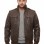 Men Brown Leather Bomber Jacket - Vintage Distressed Sheepskin Cargo Pocket Epaulet Flight Coat Casual Earth Patina Outerwear Men