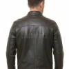 Men Dark Brown Leather Jacket - Premium Genuine Sheepskin Café Racer Slim Fit Motorbike Biker Coat Casual Sleek Minimalist Outerwear
