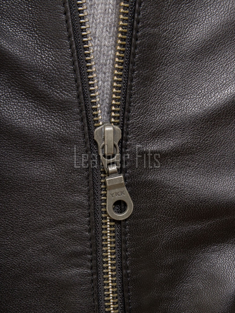 Men Dark Brown Leather Jacket - Premium Genuine Sheepskin Café Racer Slim Fit Motorbike Biker Coat Casual Sleek Minimalist Outerwear