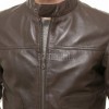 Men Chocolate Brown Leather Jacket - Premium Real Sheepskin Urban Cruiser Moto Highway Rider Coat Tailored Plain Sleek Outerwear Genuine