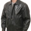 Men Black Leather Jacket - Premium Sheepskin Bomber Coat Turn Down Shirt Collar Arc Panel Asymmetrical Zip Flight Jacket Casual Men