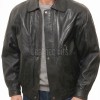 Men Black Leather Jacket - Premium Sheepskin Bomber Coat Turn Down Shirt Collar Arc Panel Asymmetrical Zip Flight Jacket Casual Men