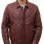 Men Burgundy Leather Jacket - Premium Sheepskin Bomber Coat Turn Down Shirt Collar Multi Vertical Panel Fly Front Windbreaker Casual Wine