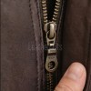 Men Brown Leather Jacket - Premium Sheepskin Bomber Coat Turn Down Shirt Collar Antique Distressed Multi Panel Fly Front Vintage Flight Men