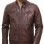 Men Maroon Leather Jacket - Premium Oxblood Cafe Racer Biker Coat Quilted Shoulder Stand Collar Vintage Washed Multi Pocket Burgundy Men