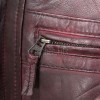 Men Maroon Leather Jacket - Premium Oxblood Cafe Racer Biker Coat Quilted Shoulder Stand Collar Vintage Washed Multi Pocket Burgundy Men