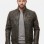 Men Brown Leather Jacket - Premium Distressed Cafe Racer Biker Coat Quilted Shoulder Stand Collar Vintage Washed Multi Pocket Classic Men