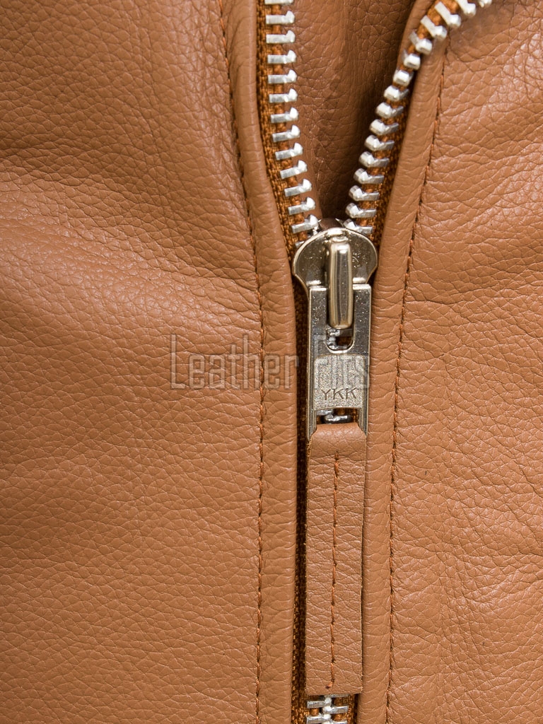 Men Brown Leather Jacket - Premium Tan Brando Biker Coat Asymmetric Zip Shoulder Epaulets Belted Classic Punk Rock Heavy Moto Rider Men