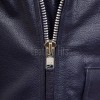 Men Blue Leather Jacket - Premium Navy Blue Brando Biker Coat Asymmetric Zip Shoulder Epaulets Belted Heavy Rock Moto Rider Outerwear Men