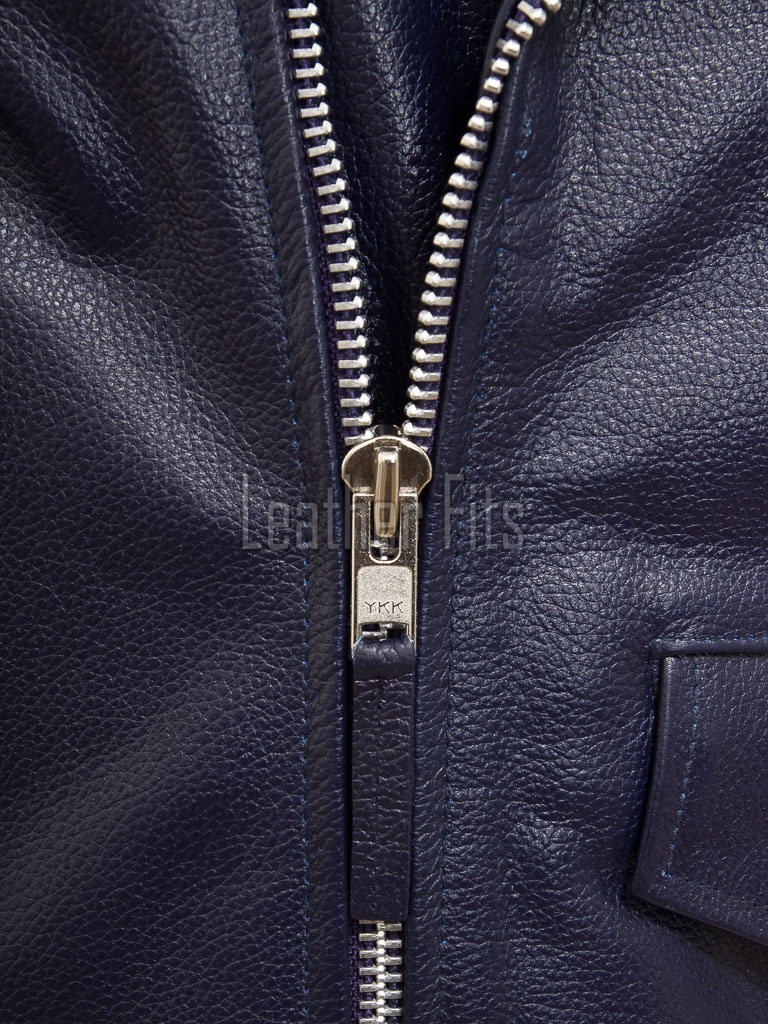 Men Blue Leather Jacket - Premium Navy Blue Brando Biker Coat Asymmetric Zip Shoulder Epaulets Belted Heavy Rock Moto Rider Outerwear Men