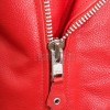 Men Red Leather Jacket - Premium Vibrant Crimson Brando Biker Coat Asymmetric Zip Shoulder Epaulets Belted Heavy Rock Moto Rider Men