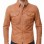 Men Brown Leather Jacket - Premium Tan Western Shirt Soft Genuine Cowhide Slim Fit Casual Classic Snap Button Luxury Vintage Outerwear Men