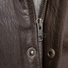 Men Brown Leather Bomber Jacket - Premium A2 Flight Military Aviator Coat Removable Brown Fur Collar Ribbed Knit Trim Cargo Pockets Outerwear